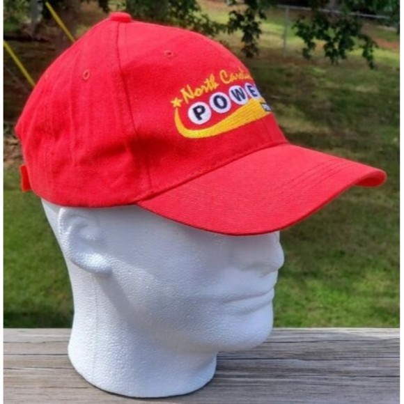 North Carolina Hat Powerball Lottery Cap Red 100% Cotton Adjustable Baseball - Picture 2 of 8